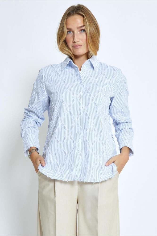ASTRA OVERSIZE SHIRT MI6529 1048S ICE BLUE STRIPE